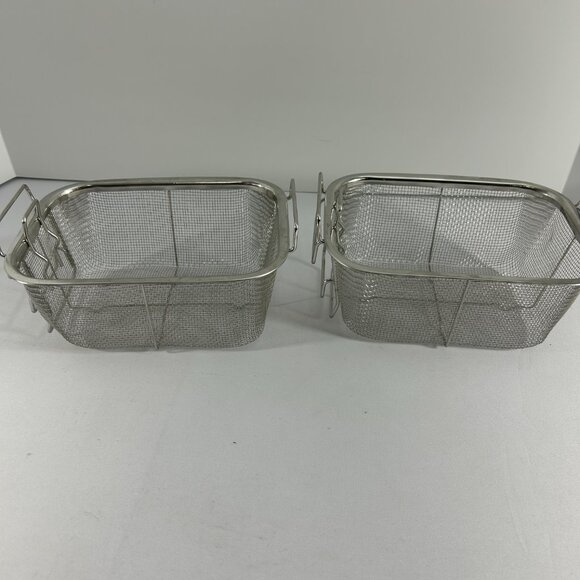 Lot 2 Fry Steamer Baskets Stainless Steel French Fries Potato Chips Strainer - Picture 3 of 8